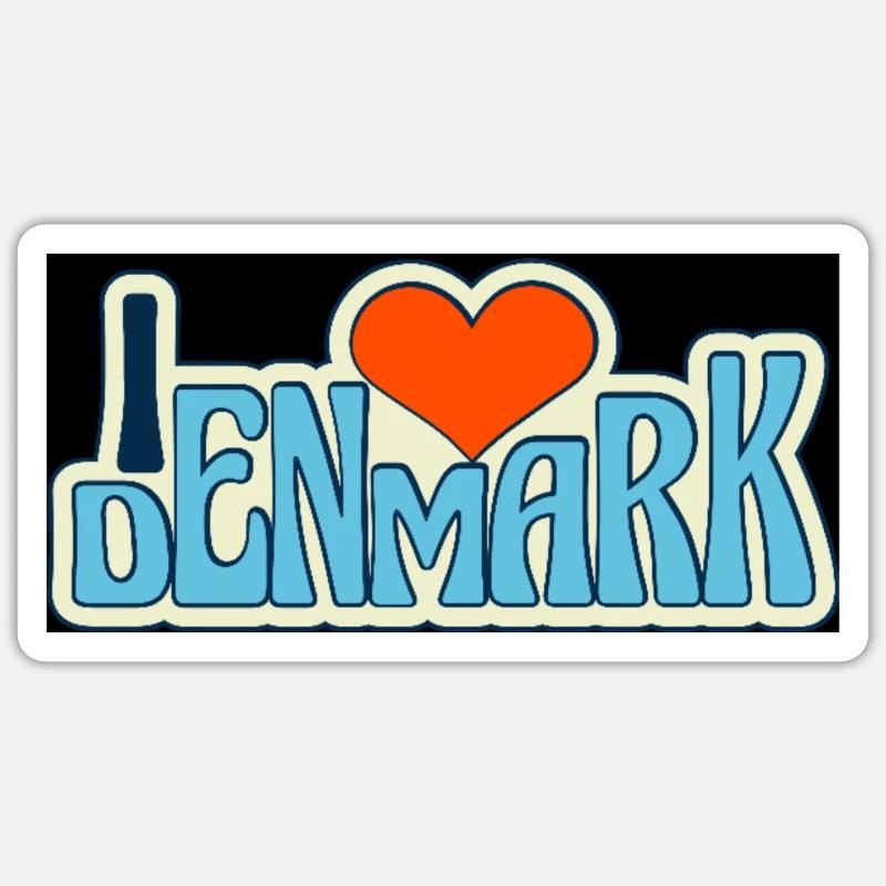 Ich liebe Denmark - Sticker Größe S (10 x 10 cm) - Mattweiß