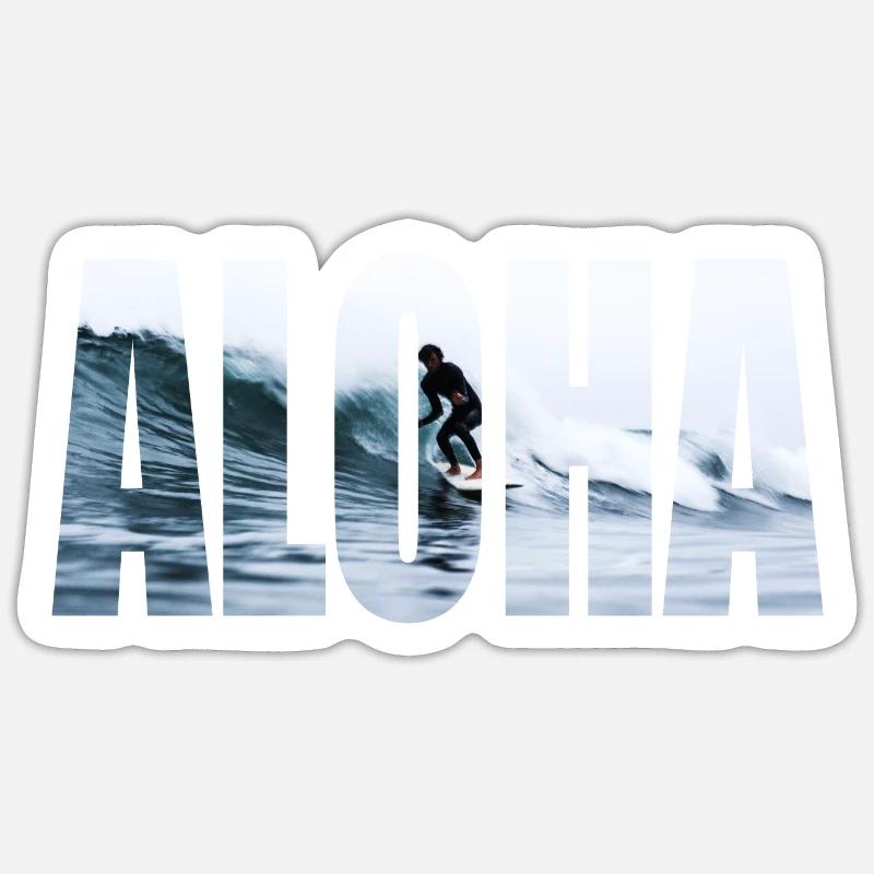 ALOHA - Sticker taille S (10 x 10 cm) - blanc mat