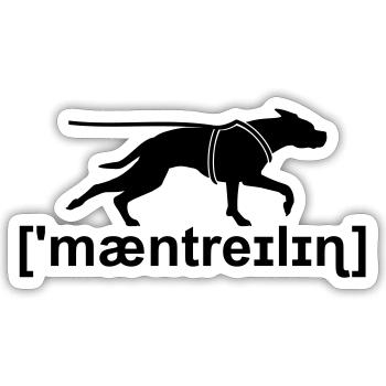 Mantrailing Lautschrift - Sticker Größe S (10 x 10 cm) - Mattweiß - Vorne