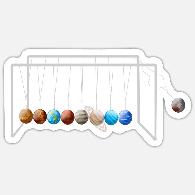 Never Forget Pluto Lustiges Planet Pluto - Sticker Größe S (10 x 10 cm) - Mattweiß
