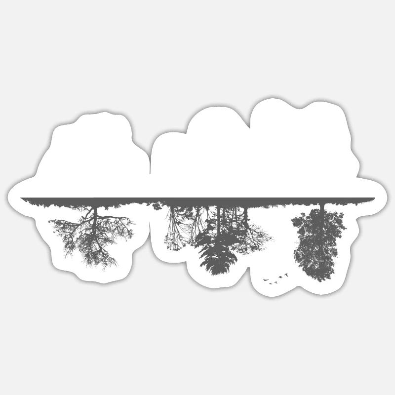 mirrored forest - Sticker size S (10 x 10 cm) - white matte