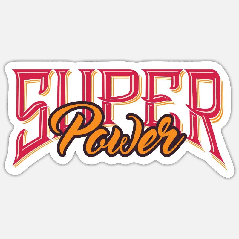Super Power - Sticker size S (10 x 10 cm) - white matte