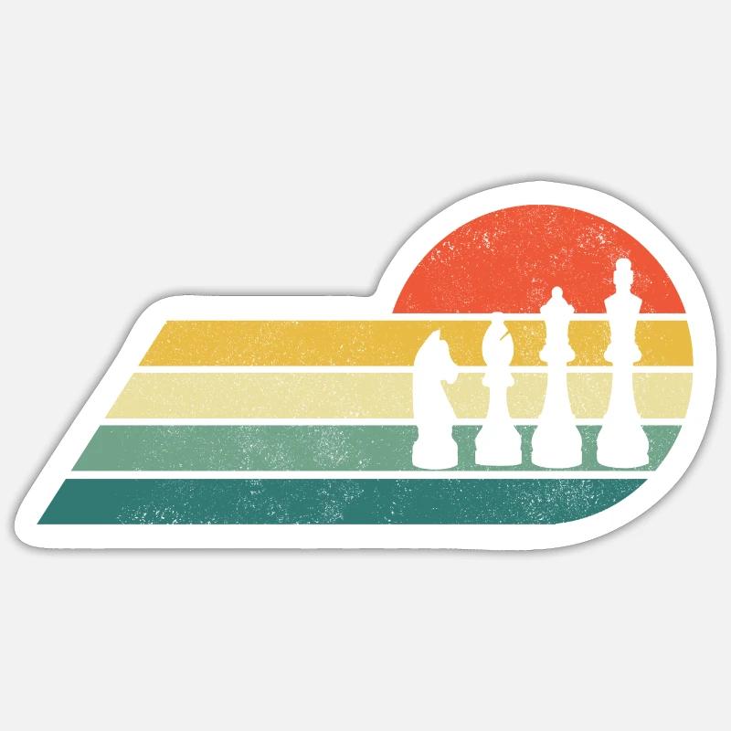 Passe-temps rétro aux échecs Sticker taille S (10 x 10 cm)