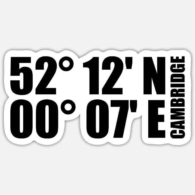Cambridge Coordinates - Sticker size S (10 x 10 cm) - white matte
