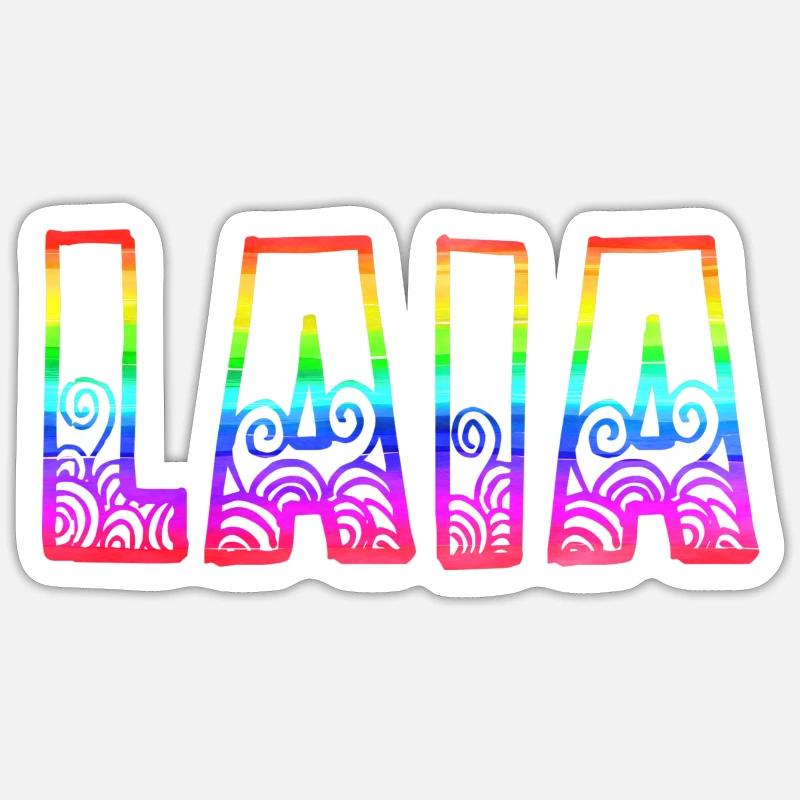 laia rs rainbow - Sticker size S (10 x 10 cm) - white matte