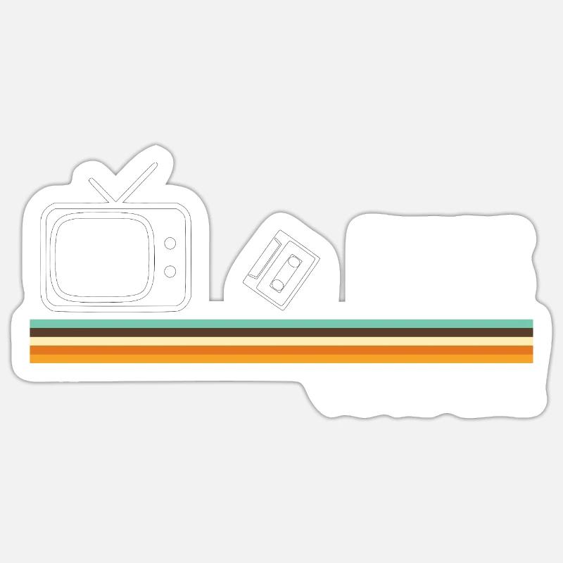 Années 70 - Sticker taille S (10 x 10 cm) - blanc mat
