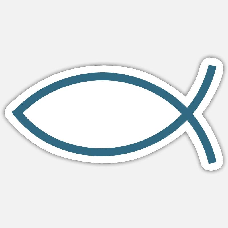 Jésus poisson Ichthys poisson poisson poisson Sticker taille S (10 x 10 cm)
