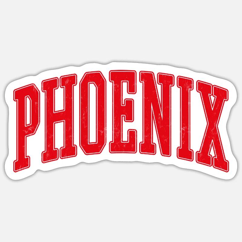 Lettrage Phoenix Arch - Sticker taille S (10 x 10 cm) - blanc mat