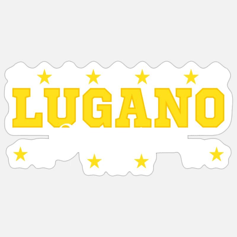Lugano - Sticker Größe S (10 x 10 cm) - Mattweiß