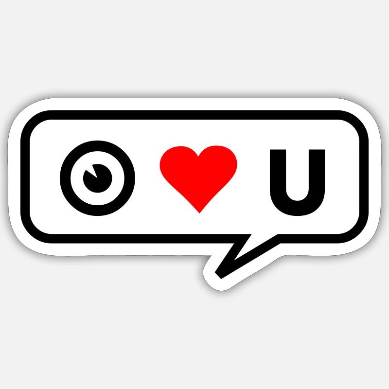 Eye love you - Sticker taille S (10 x 10 cm) - blanc mat