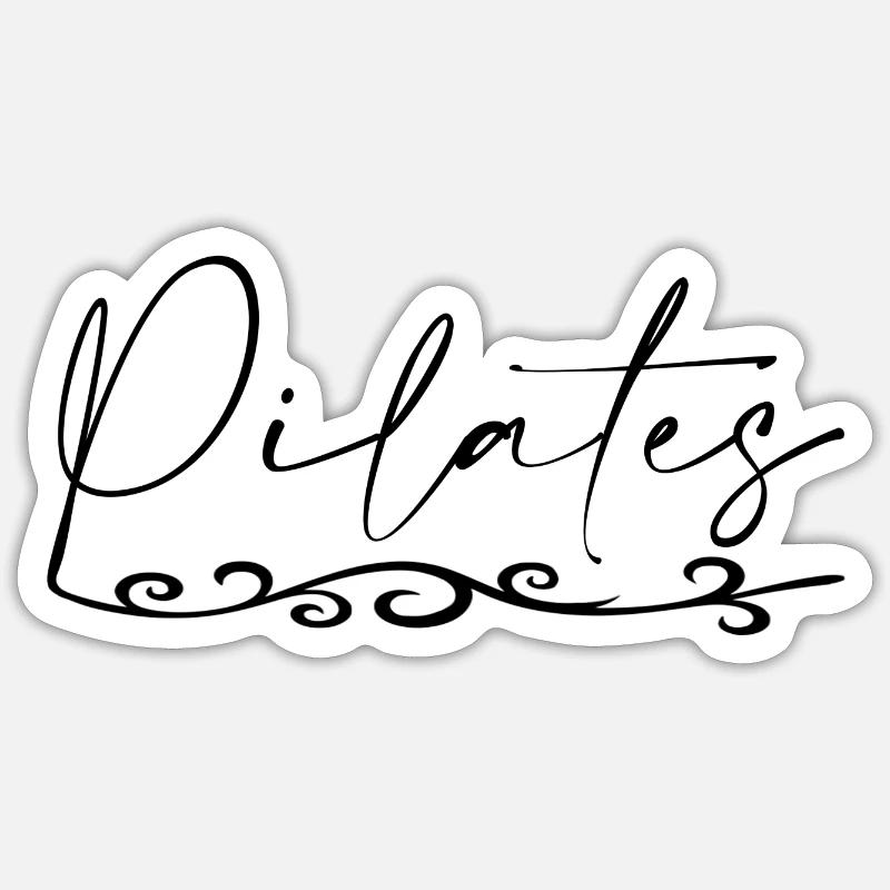 Pilates - Sticker taille S (10 x 10 cm) - blanc mat