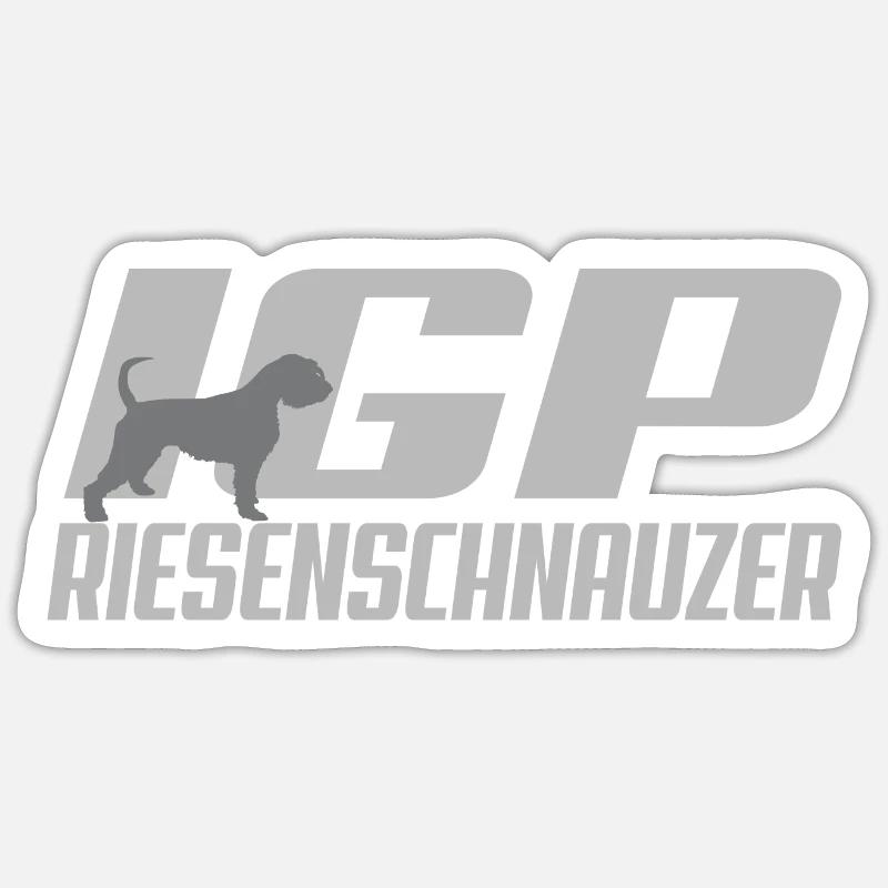 Schnauzer géant IGP - Sticker taille S (10 x 10 cm) - blanc mat