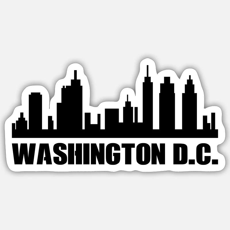 Washington D.C. - Sticker taille S (10 x 10 cm) - blanc mat