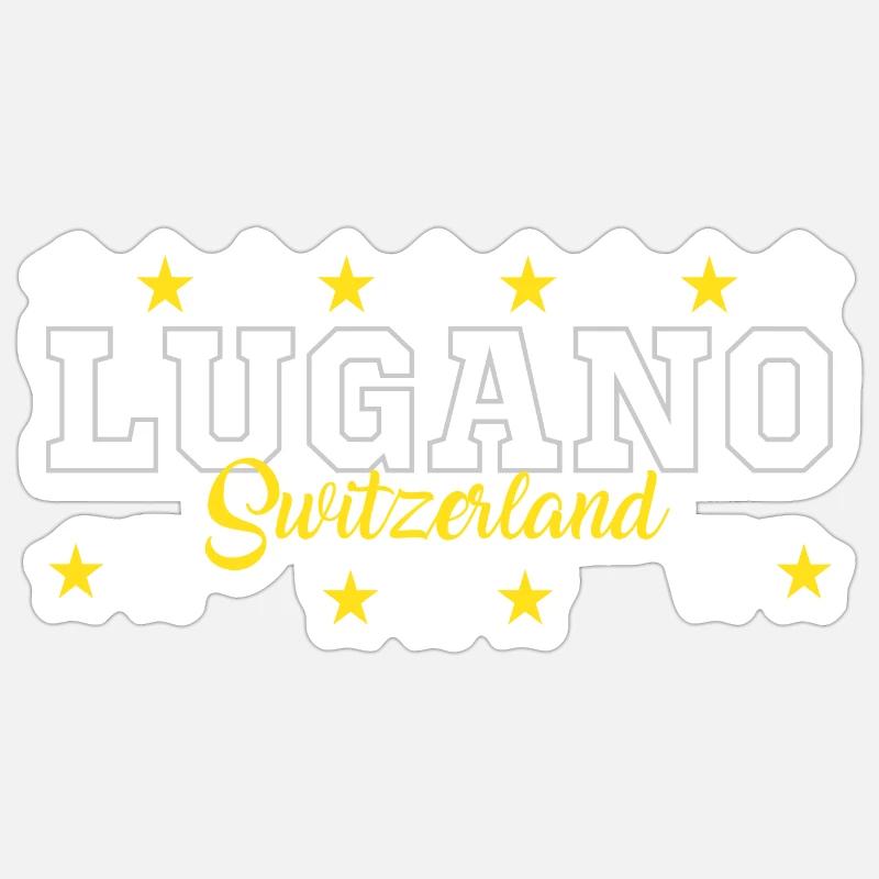 Lugano - Sticker Größe S (10 x 10 cm) - Mattweiß