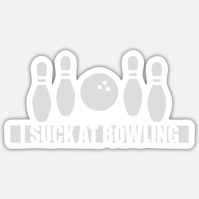 I suck at bowling - Sticker Größe S (10 x 10 cm) - Mattweiß