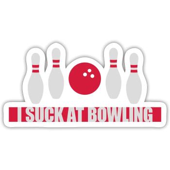 Je suis nul au bowling - Sticker taille S (10 x 10 cm) - blanc mat - Devant