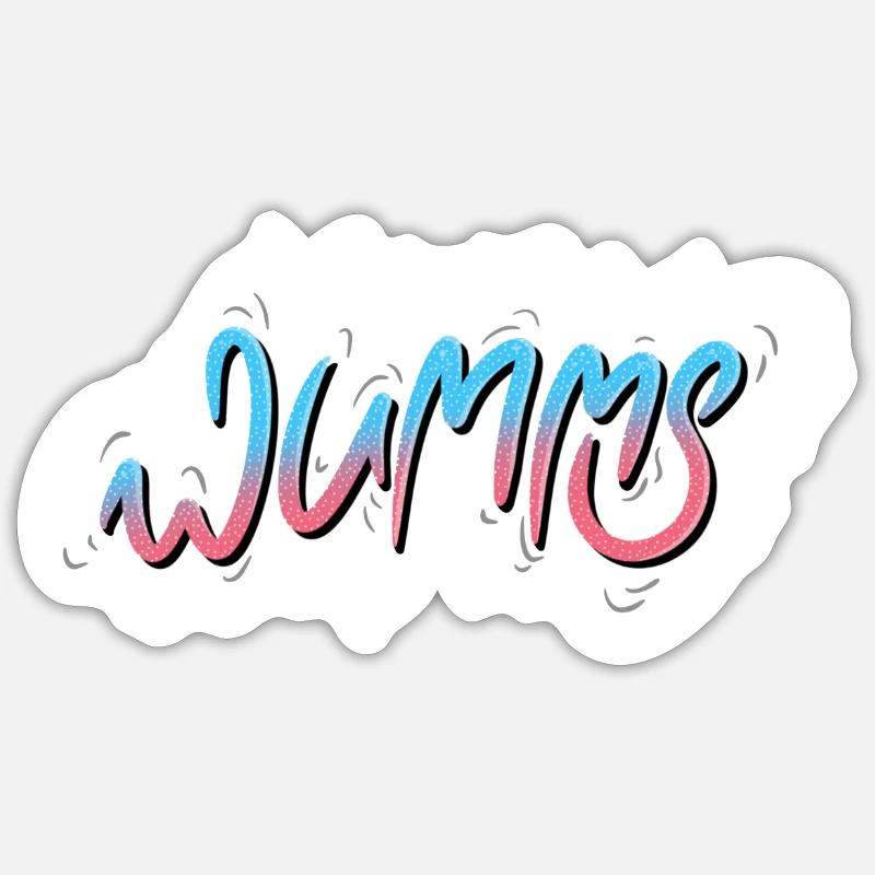 Wumms - Sticker size S (10 x 10 cm) - white matte