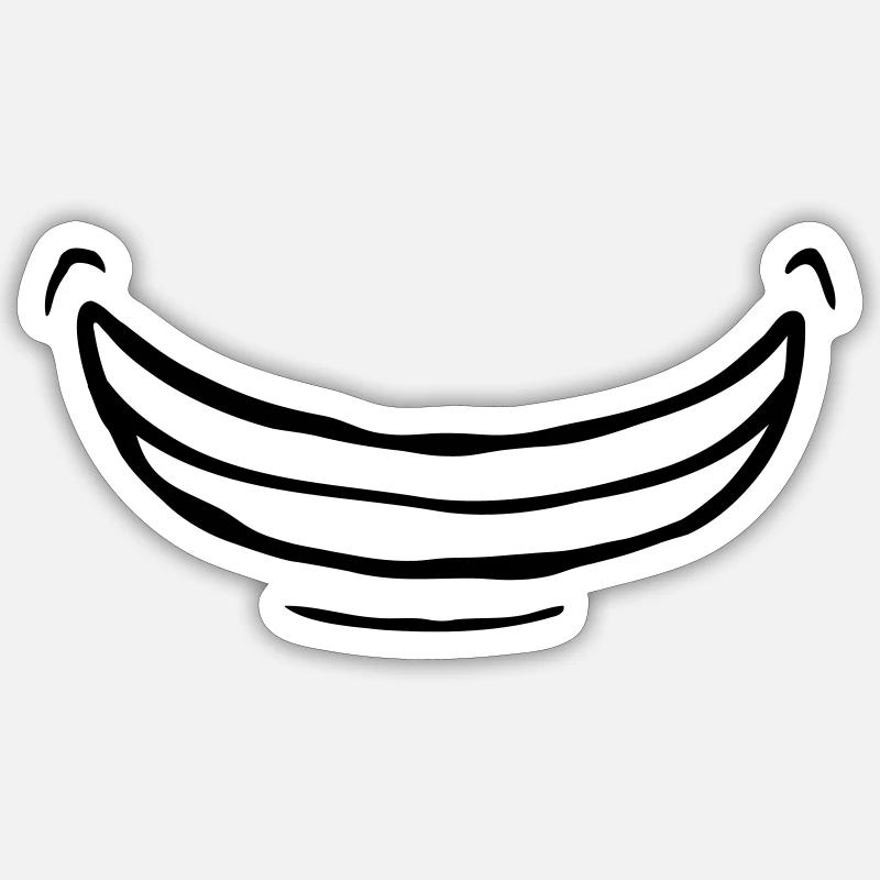 Comic breites überschwängliches Grinsen - Sticker Größe S (10 x 10 cm) - Mattweiß