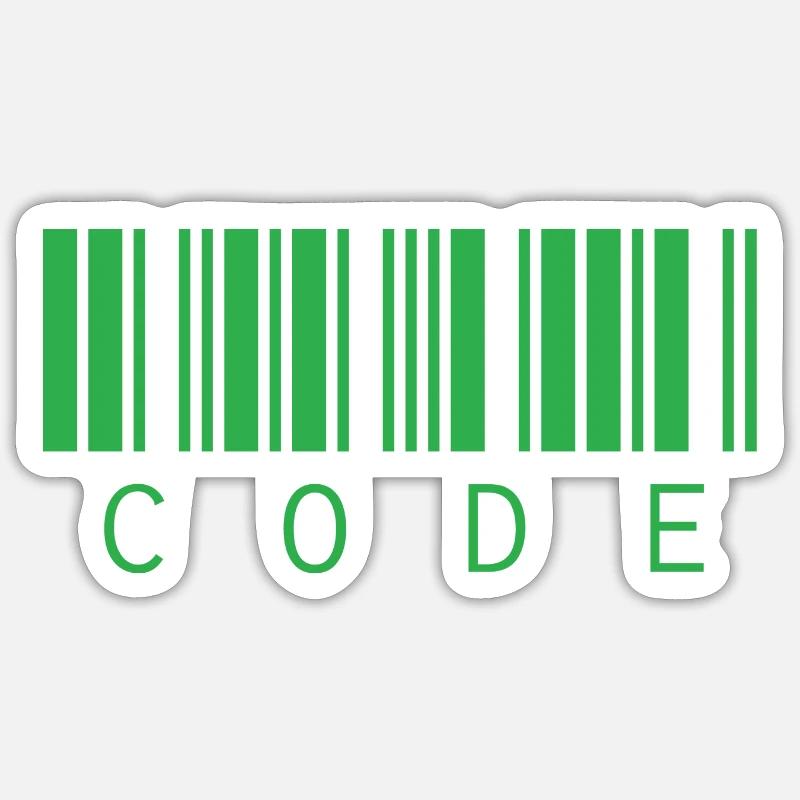 code - Sticker taille S (10 x 10 cm) - blanc mat