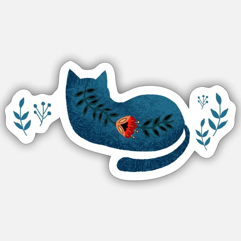 Chat bleu, Chat bleu Sticker taille S (10 x 10 cm)