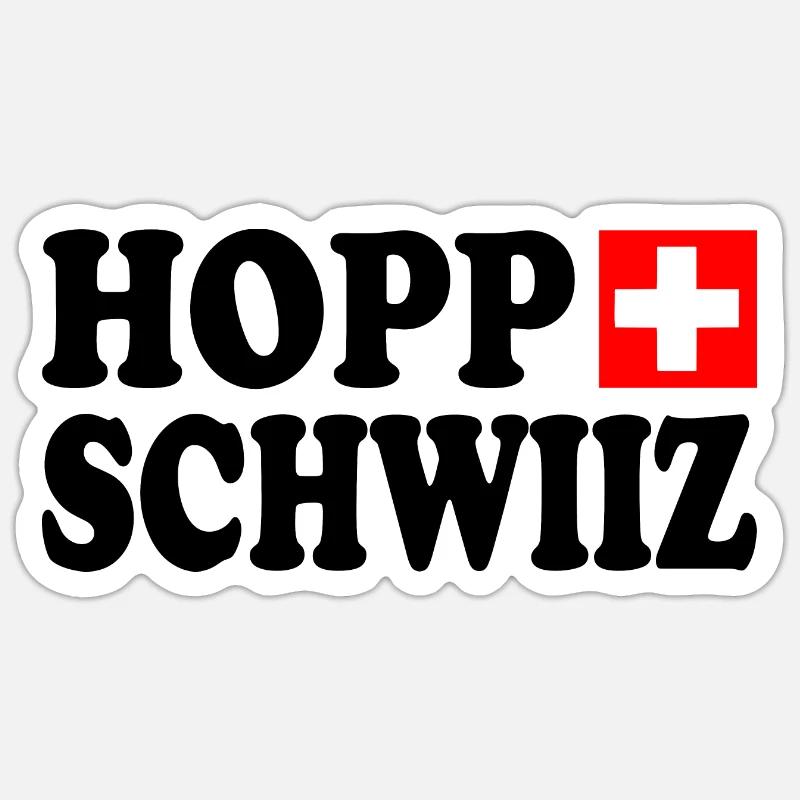 Hopp schwiiz - Sticker Größe S (10 x 10 cm) - Mattweiß