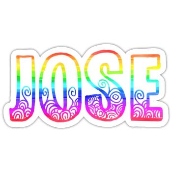 jose rs regenbogen - Sticker Größe S (10 x 10 cm) - Mattweiß - Vorne