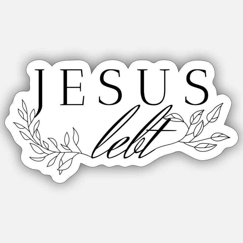 Jesus lebt - Sticker Größe S (10 x 10 cm) - Mattweiß