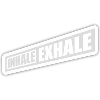 Inspirez expirez Yoga citation - Sticker taille S (10 x 10 cm) - blanc mat - Devant