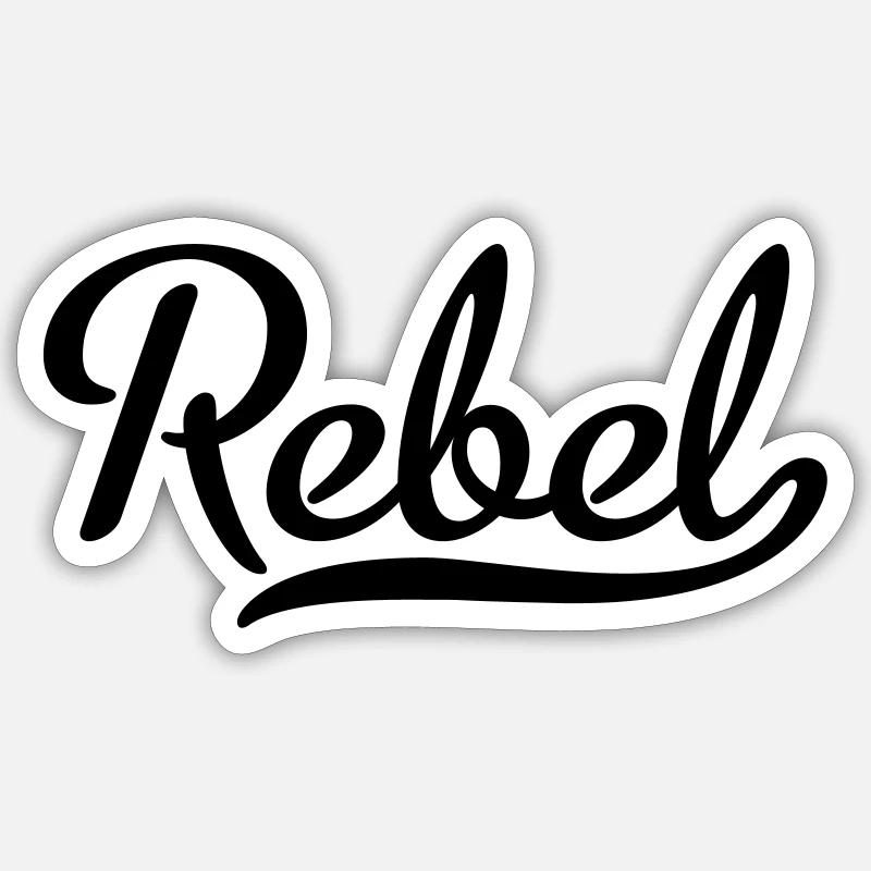 Rebelle - Sticker taille S (10 x 10 cm) - blanc mat