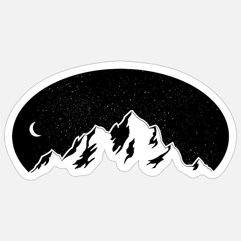 Wanderer mountain design - Sticker size S (10 x 10 cm) - white matte