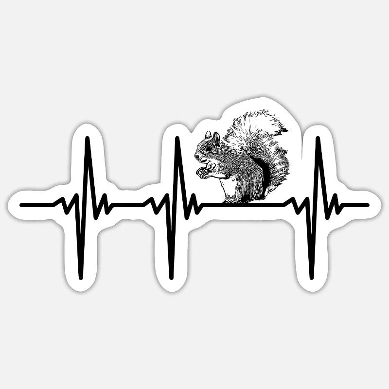 Herzschlag für Eichhörnchen - Sticker Größe S (10 x 10 cm) - Mattweiß