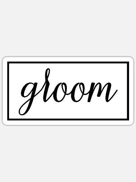 Bräutigam - Ehemann wird Hochzeitsfeier Verlobung - Sticker Größe S (10 x 10 cm) - Mattweiß