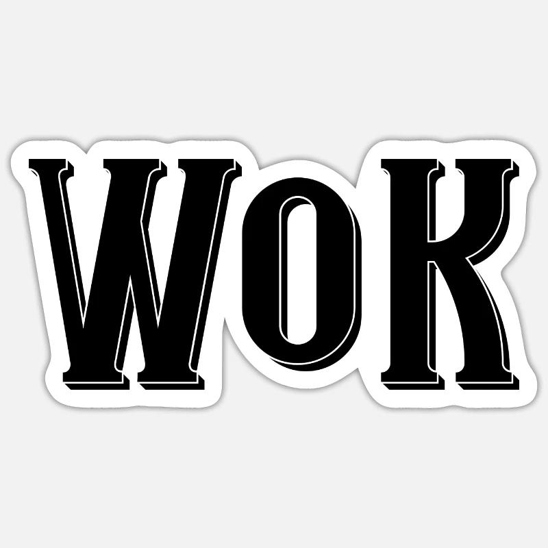 Wok - Sticker size S (10 x 10 cm) - white matte