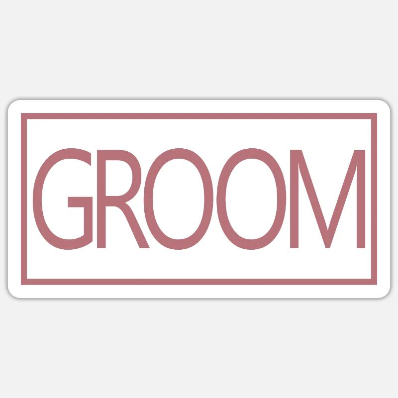 Bräutigam - Ehemann wird Hochzeitsfeier Verlobung - Sticker Größe S (10 x 10 cm) - Mattweiß