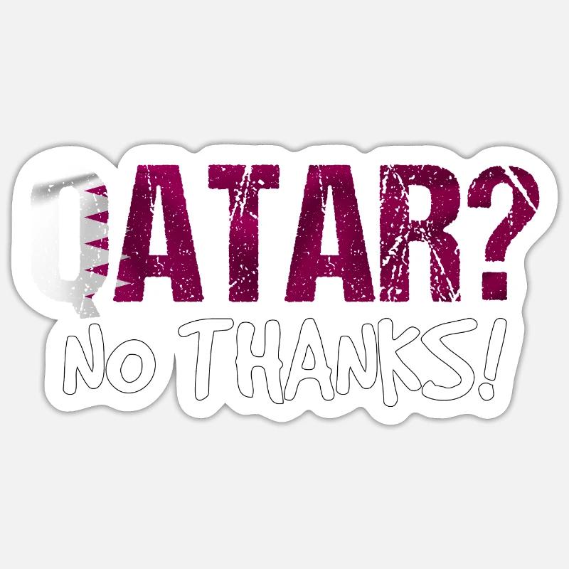 Katar Boykott Flagge Geschenk Sticker Größe S (10 x 10 cm)