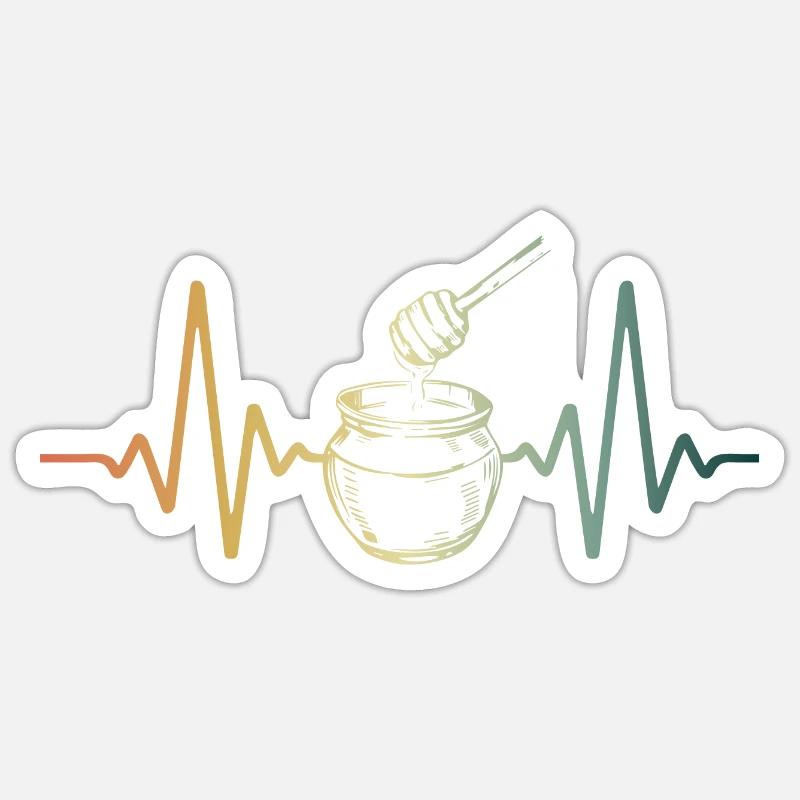 Heartbeekeeper pulse honeypot - Sticker taille S (10 x 10 cm) - blanc mat