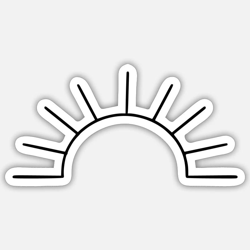 Soleil simple - Sticker taille S (10 x 10 cm) - blanc mat