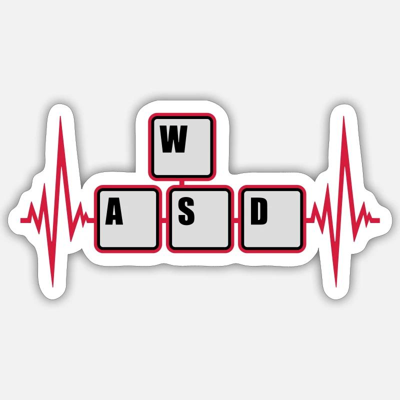 WASD Touches de clavier Gamer Sticker taille S (10 x 10 cm)
