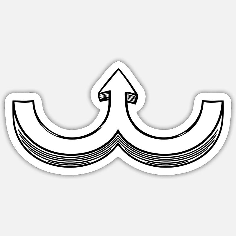 Double arrow top - Sticker size S (10 x 10 cm) - white matte