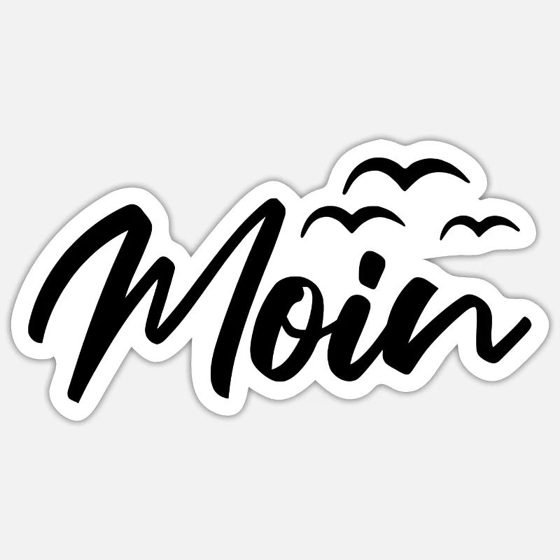 Moin Möwen - Sticker Größe S (10 x 10 cm) - Mattweiß