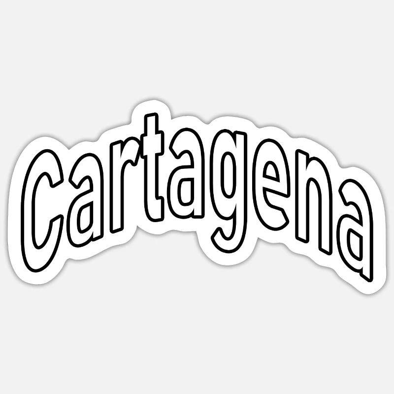 Carthagène - Sticker taille S (10 x 10 cm) - blanc mat