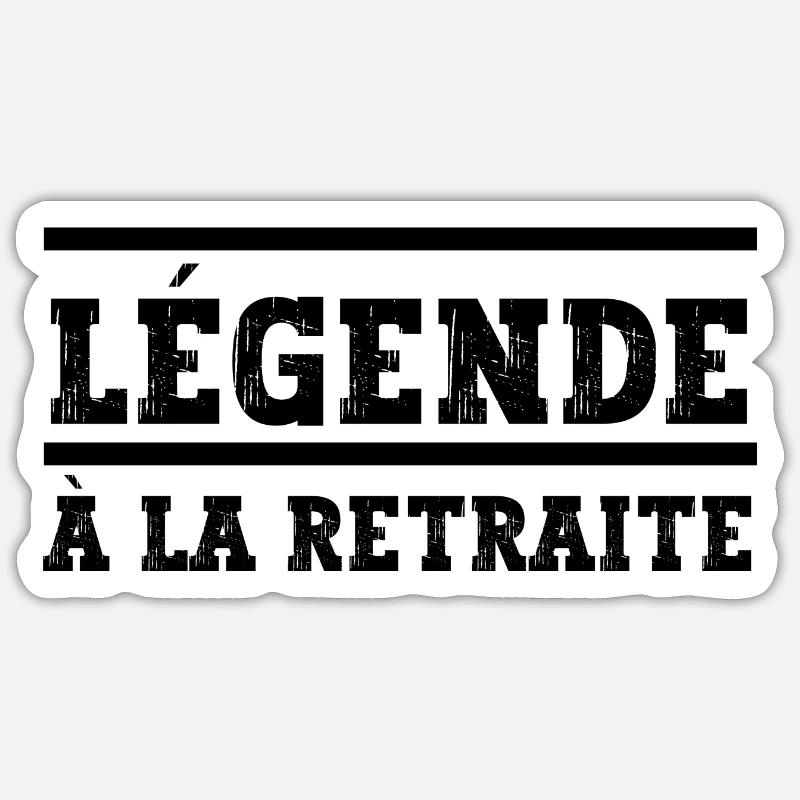 légende à la retraite - Sticker taille S (10 x 10 cm) - blanc mat
