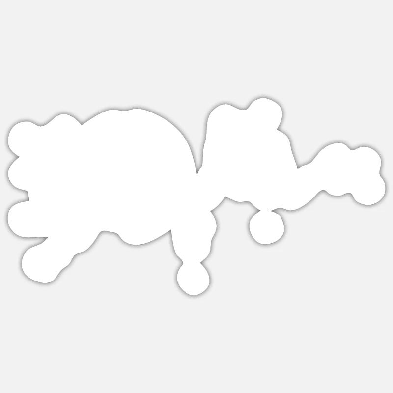 Lune - Ski - (5) - Sticker taille S (10 x 10 cm) - blanc mat