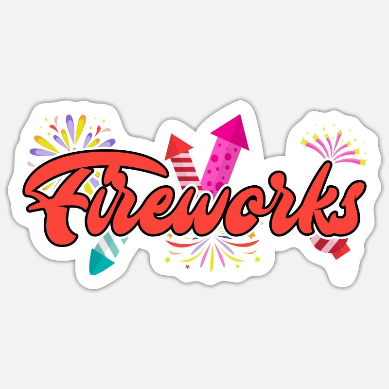 Fireworks - Sticker Größe S (10 x 10 cm) - Mattweiß