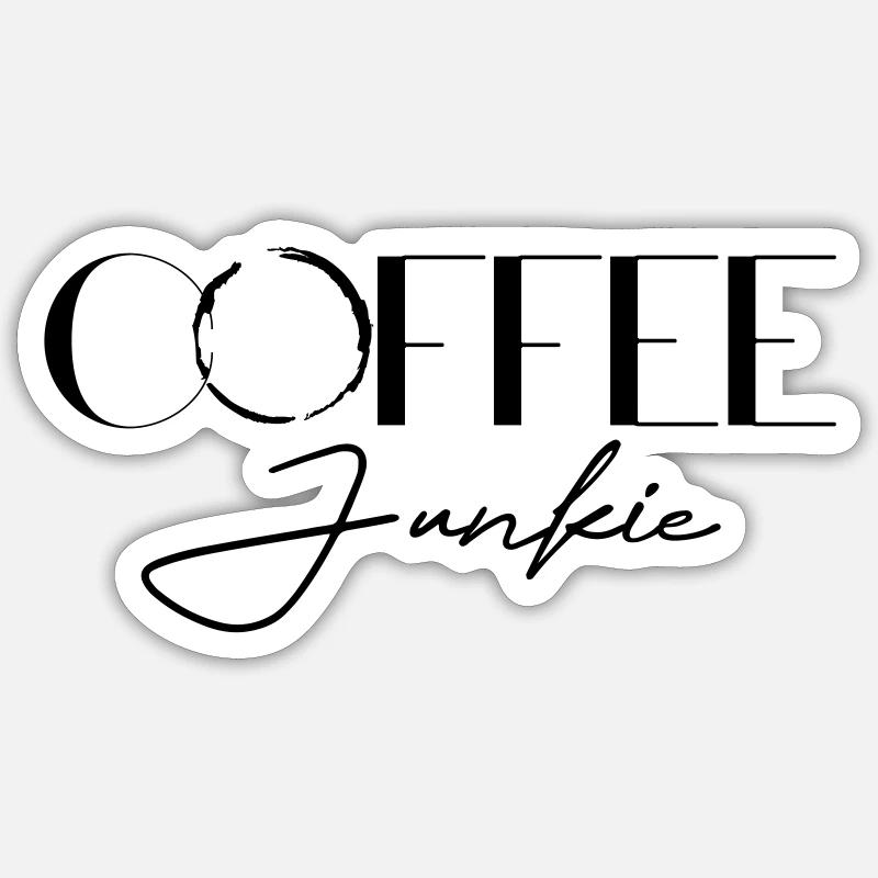 Accro au café Sticker taille S (10 x 10 cm)