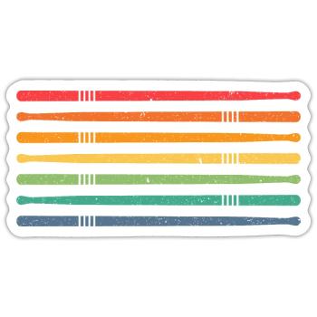 Drumsticks - Sticker size S (10 x 10 cm) - white matte - Front