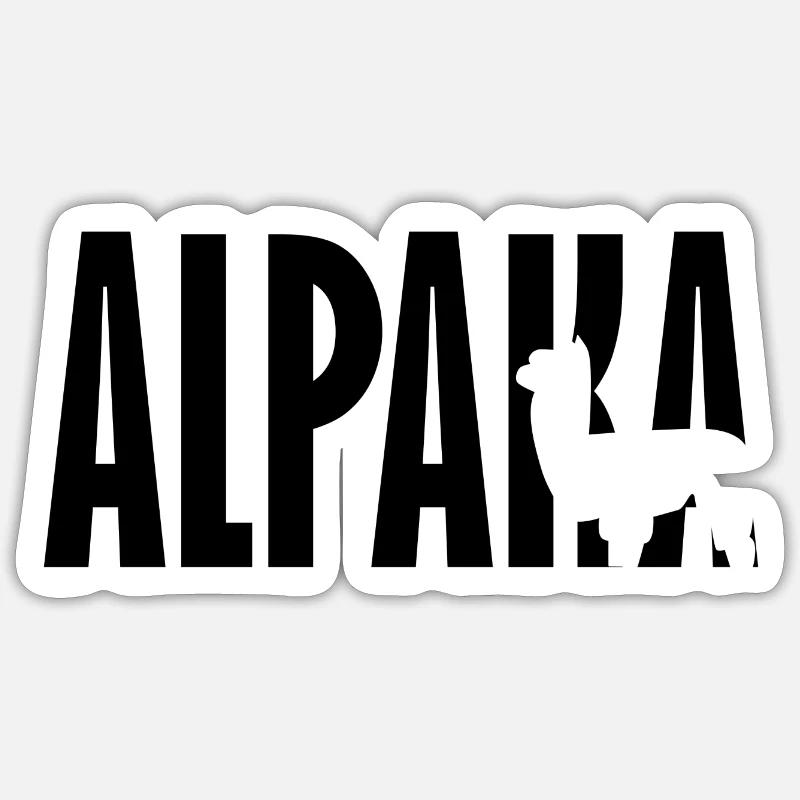 ALPAKA lettrage Lama - Sticker taille S (10 x 10 cm) - blanc mat