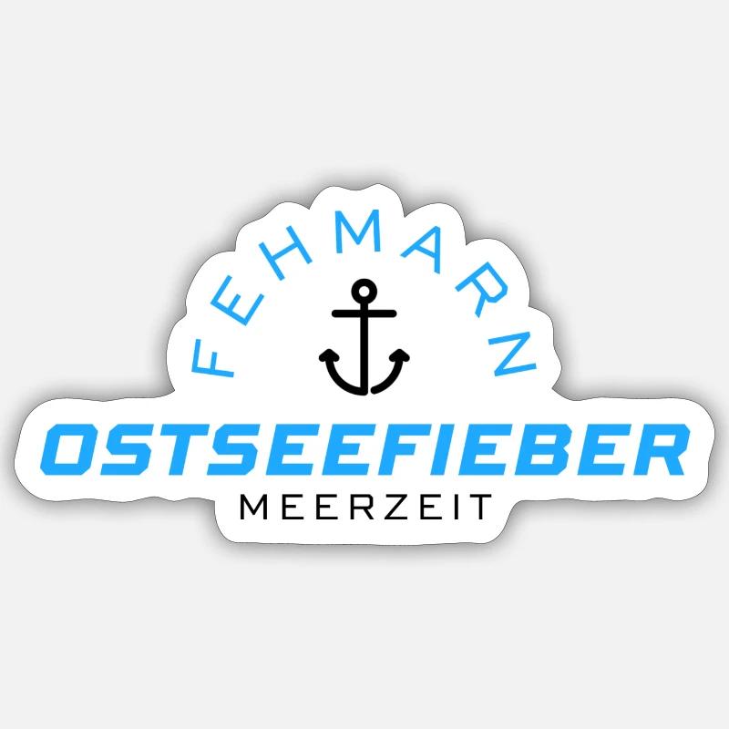Ostseefieber - Fehmarn Schwarz - Sticker Größe S (10 x 10 cm) - Mattweiß