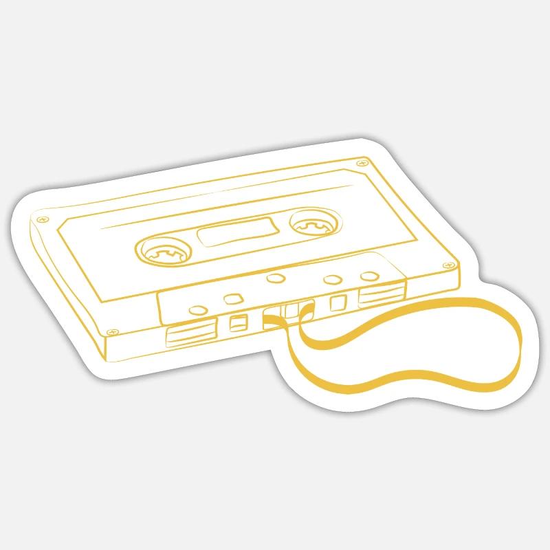 Salade de cassette - Sticker taille S (10 x 10 cm) - blanc mat