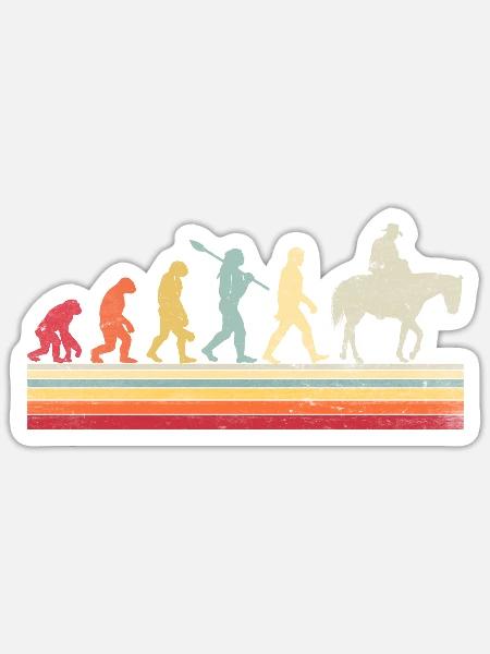 Cowboy Rodeo Western Evolution Line Dance - Sticker Größe S (10 x 10 cm) - Mattweiß